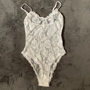 White Lace Lingerie Bodysuit